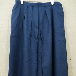 Vintage Navy Blue 100% Wool Pendelton Skirt Pleated Size 14